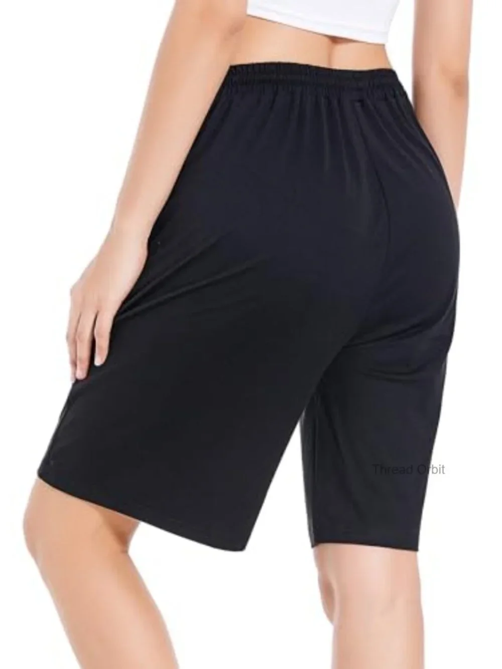 Women's Bermuda Shorts Long Athletic Lounge Yoga Shorts with Pockets